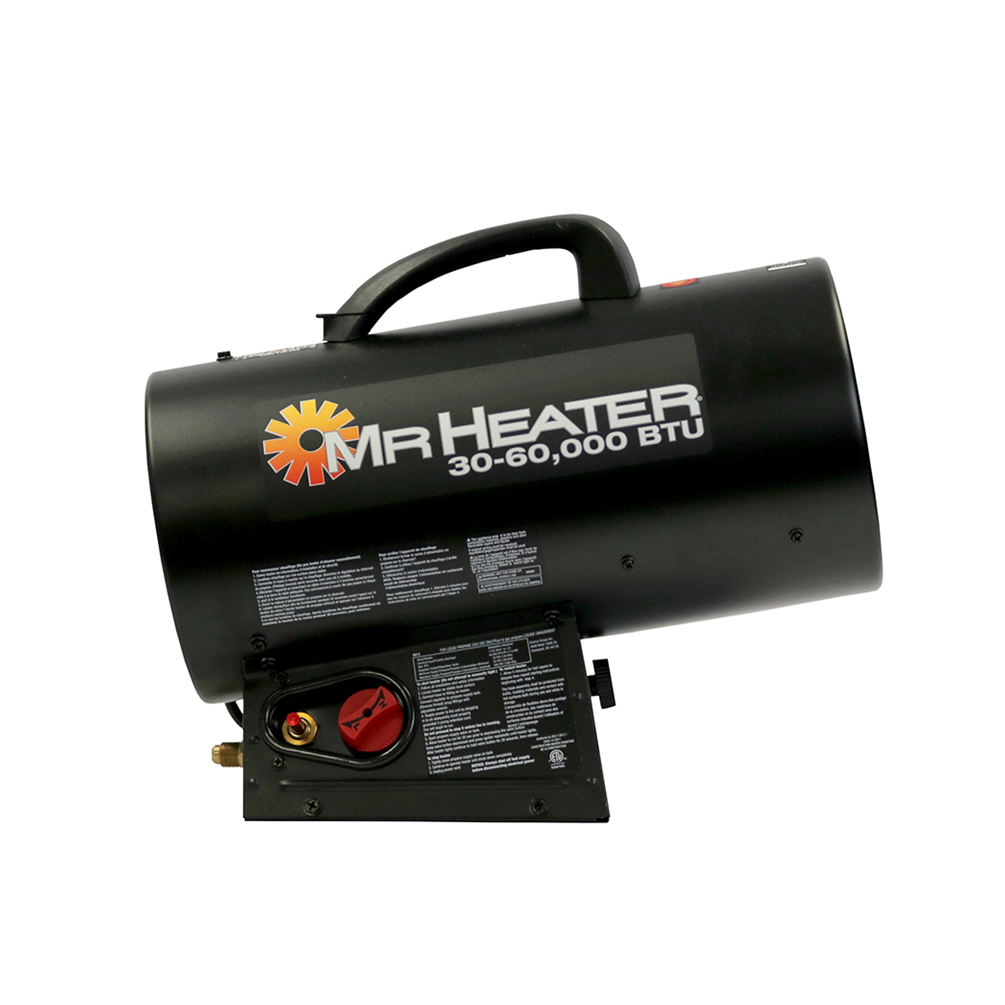 Mr. Heater, Forced air Propane Heater, Fuel Type Propane, Max. Heat Output 60000 Btu/hour, Model# F271370